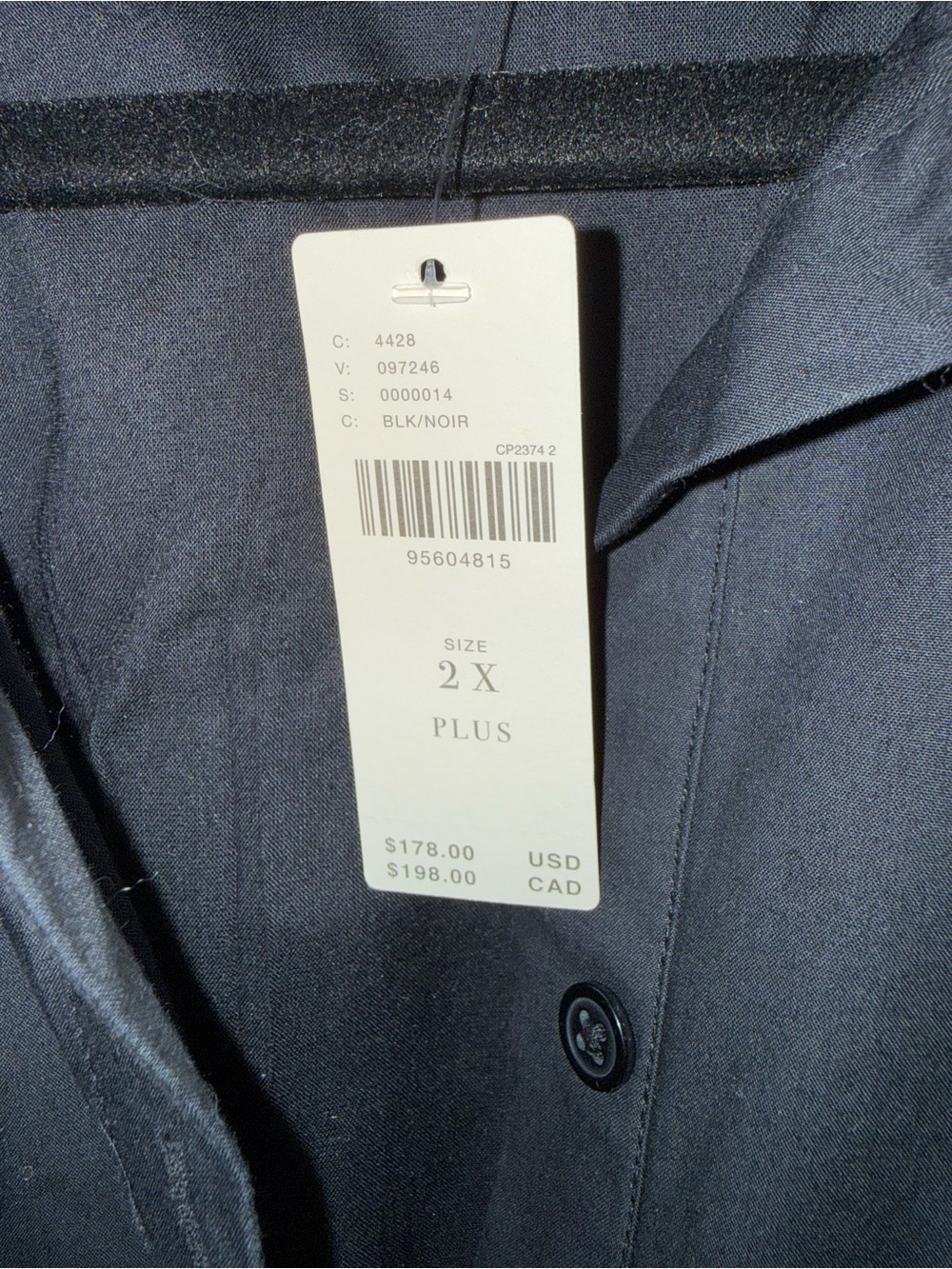 Anthropologie Black Button-Front Midi Shirt Dress - Picture 5 of 5